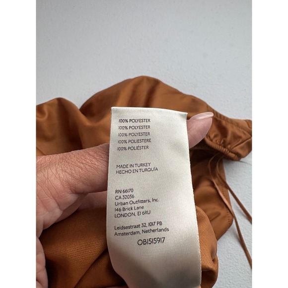 Free People Ruched Bodysuit Sleeveless Tank Top Bronze Brown Size M - Picture 5 of 6